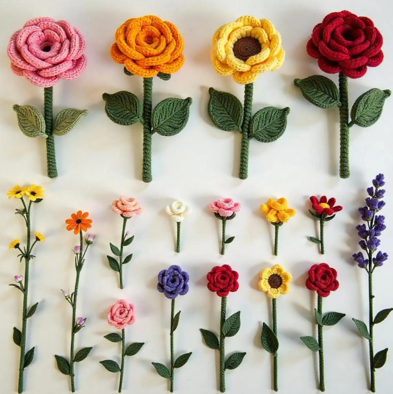 400+ Flower Bouquet Crochet Pattern, Plant, Flower Pot, Hanging Flower, Tulip, Rose for Anniversary, Birthday, Graduation, Mother