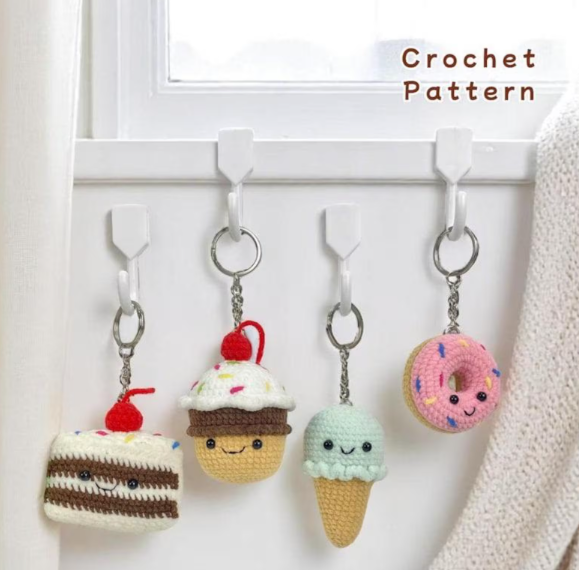 125 in 1 Crochet Keychain PDF Patterns Bundle Amigurumi Keychains, Cute Bag Charms