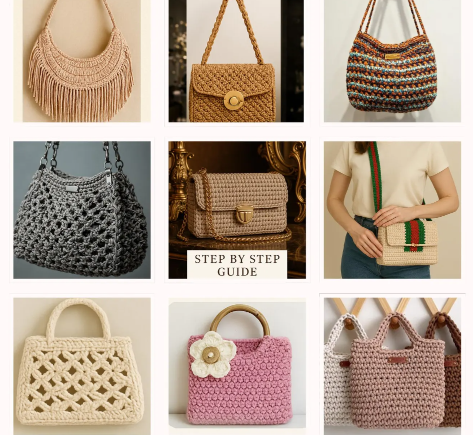 99+ Luxury Crochet Handbag Patterns – Instant Download, boho, modern, vintage, and structured styles Crochet Pattern Bag bundle, PDF files