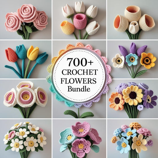700+ Flower Bouquet Crochet PATTERN Bundle