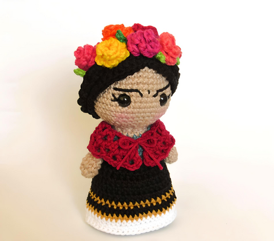 Frida Kahlo Amigurumi Doll Crochet Pattern, Frida Khalo, Mexican Doll, Frida Kahlo Art, Frida Kahlo Decor, Fridita, Frida Kahlo Gift, Frida
