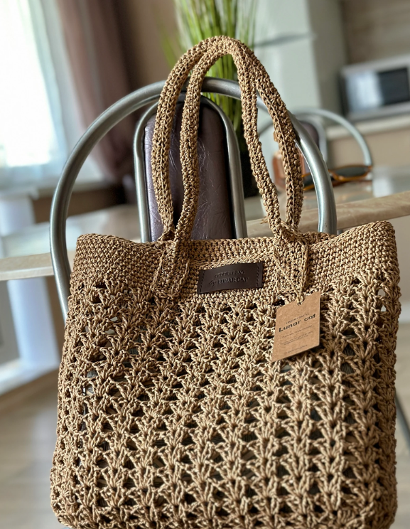 Crochet PATTERN Raffia Soft Beach Aesthetic Bag Oversize Slouchy Straw Summer Handbag Granny Square Crochet Purse