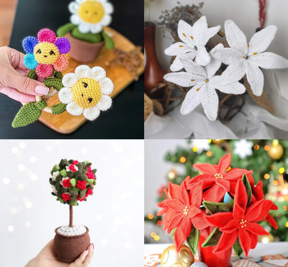 50+ Crochet Flower Bouquet Patterns | DIY Digital Bundle | Spring Wedding Decor | Amigurumi Crochet Patterns Bundle | Gift Idea