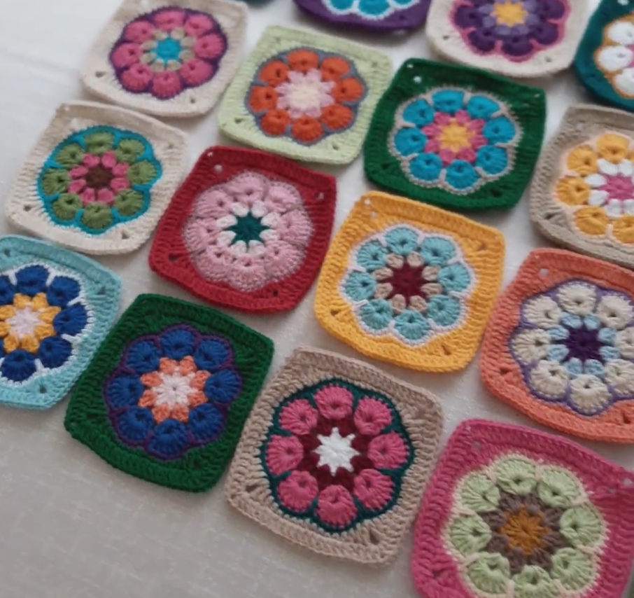Flower Square Pattern Easy Crochet Pattern Crochet African Daisy Granny Square PDF Flower Pattern