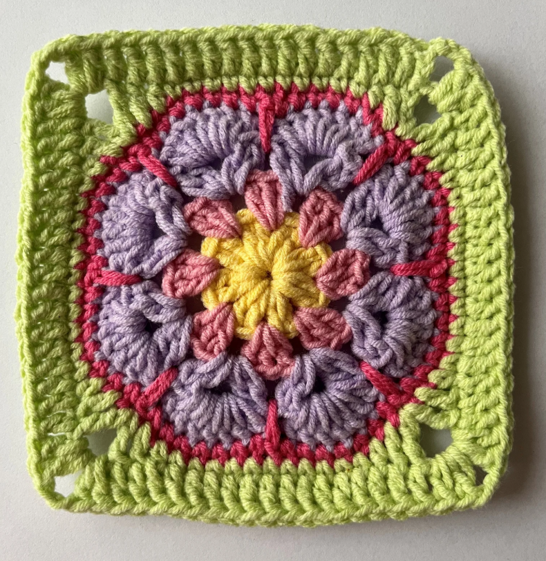 Flower Square Pattern Easy Crochet Pattern Crochet African Daisy Granny Square PDF Flower Pattern