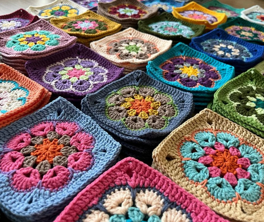 Flower Square Pattern Easy Crochet Pattern Crochet African Daisy Granny Square PDF Flower Pattern